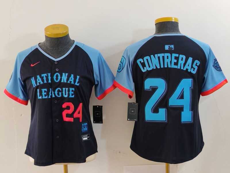 Womens Milwaukee Brewers #24 William Contreras Navy 2024 All Star Limited Stitched Jerseys->2024 mlb all-star->MLB Jersey